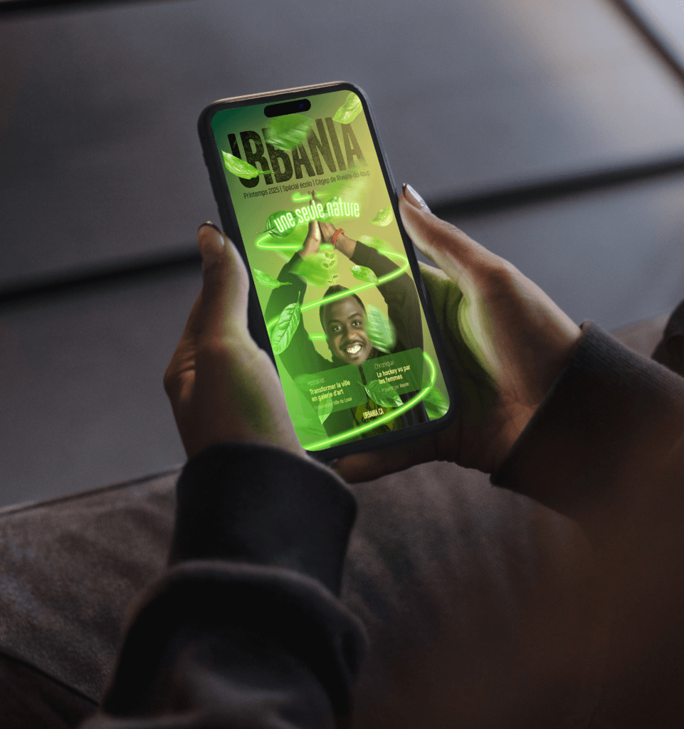 Diptyque publicitaire multiplateformes pour Urbania affiche mockup