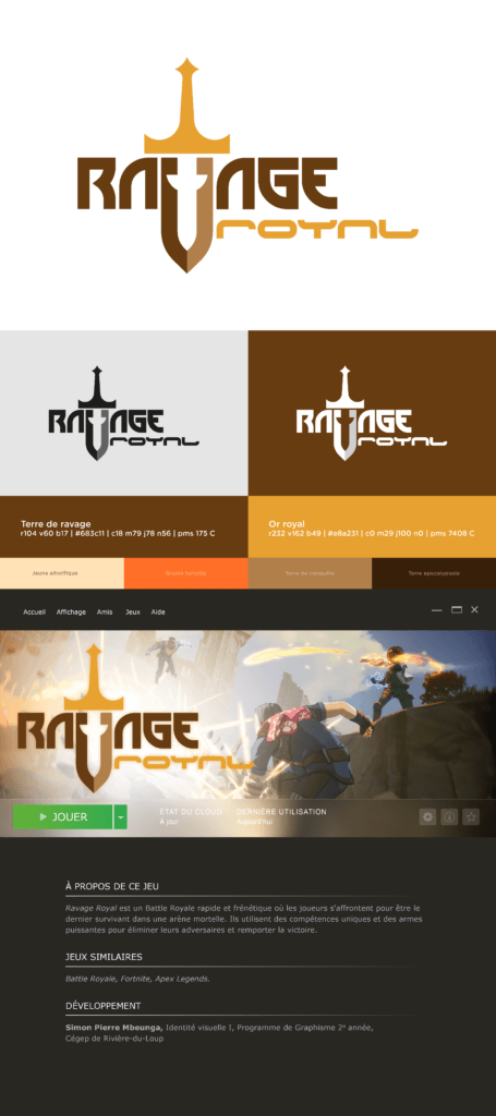 Identité visuelle d’un univers Battle Royale RPG - RAVAGE ROYAL maquettevgfehf