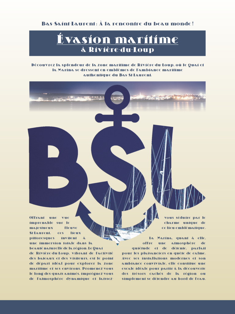 Affiche/Publireportage - Évasion maritime à Rivière-du-Loup mbeunga simonpierre publireportage dt1 t