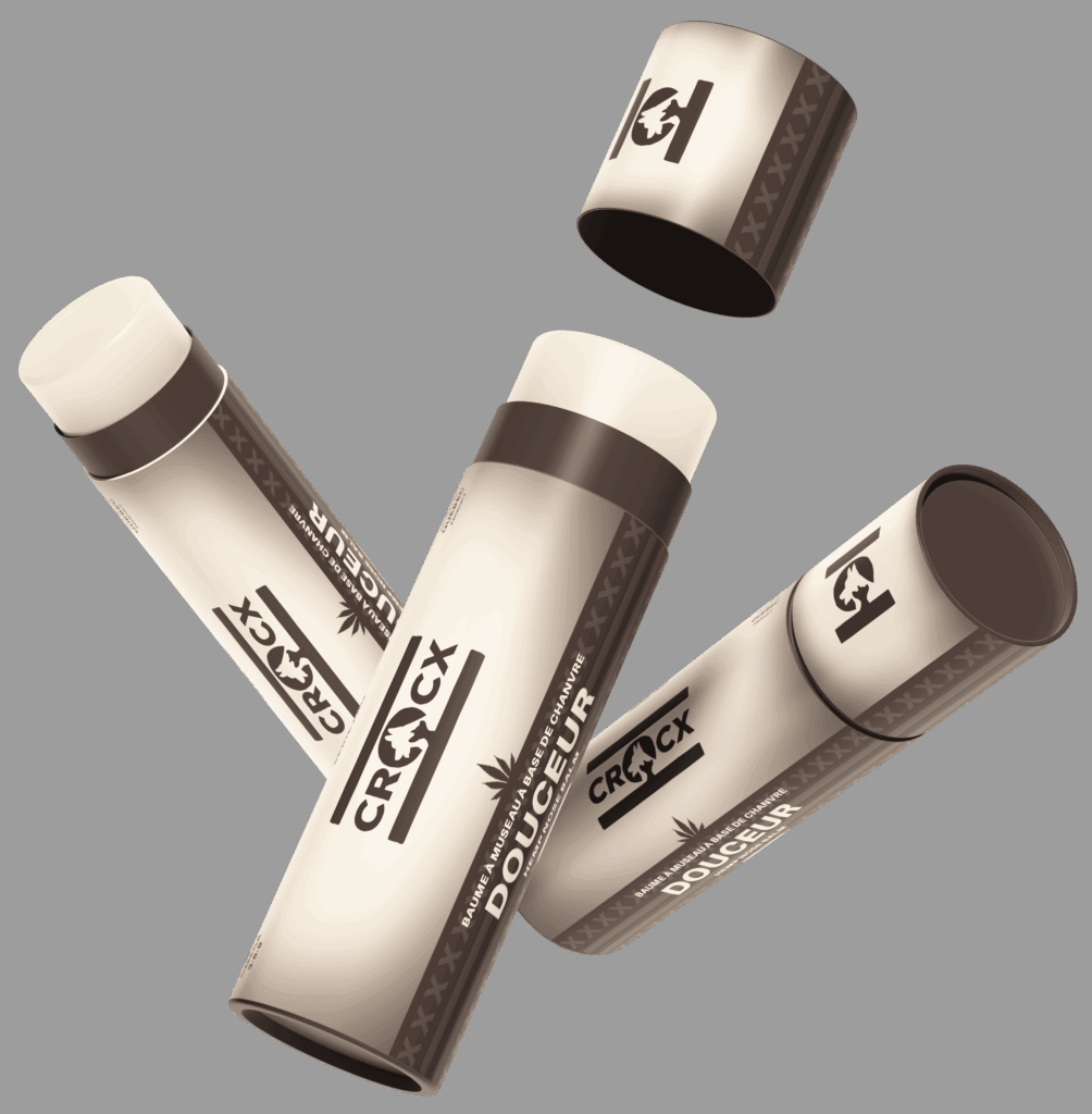 Design d’emballage pour CROCX - Gamme de soins au chanvre nose balm sf