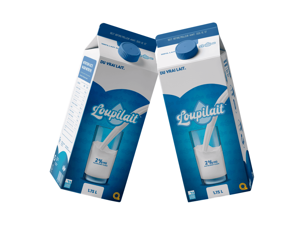Identité visuelle et Design d'emballage pour Loupilait box milk 1